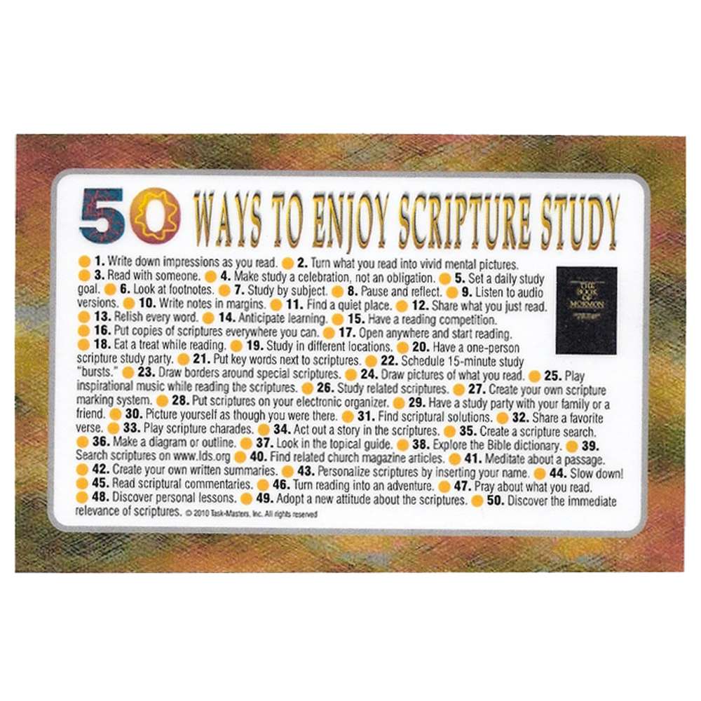 50 Ways to Enjoy Scripture Study Card (Medium)