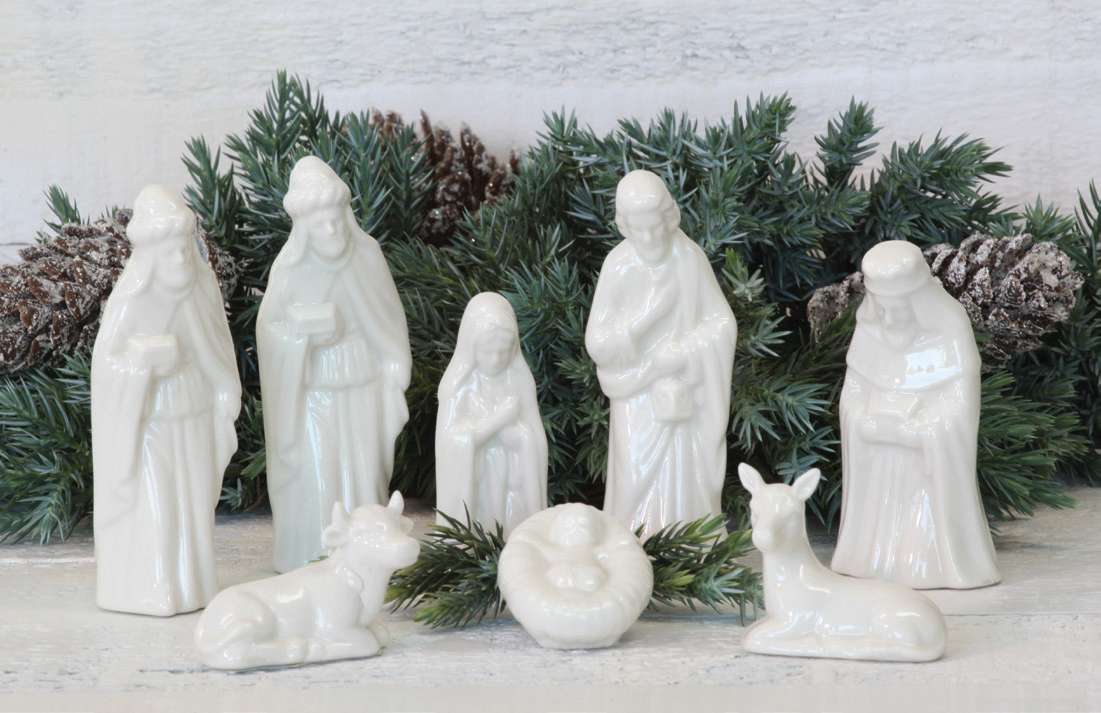 Mini Porcelain Nativity Set, , large image number 1