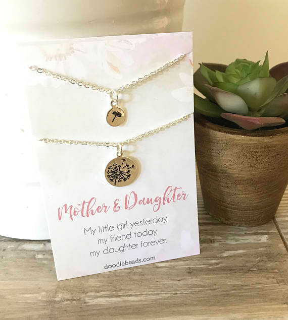Mother and Daughter Dandelion Necklace Set, , large image number 3