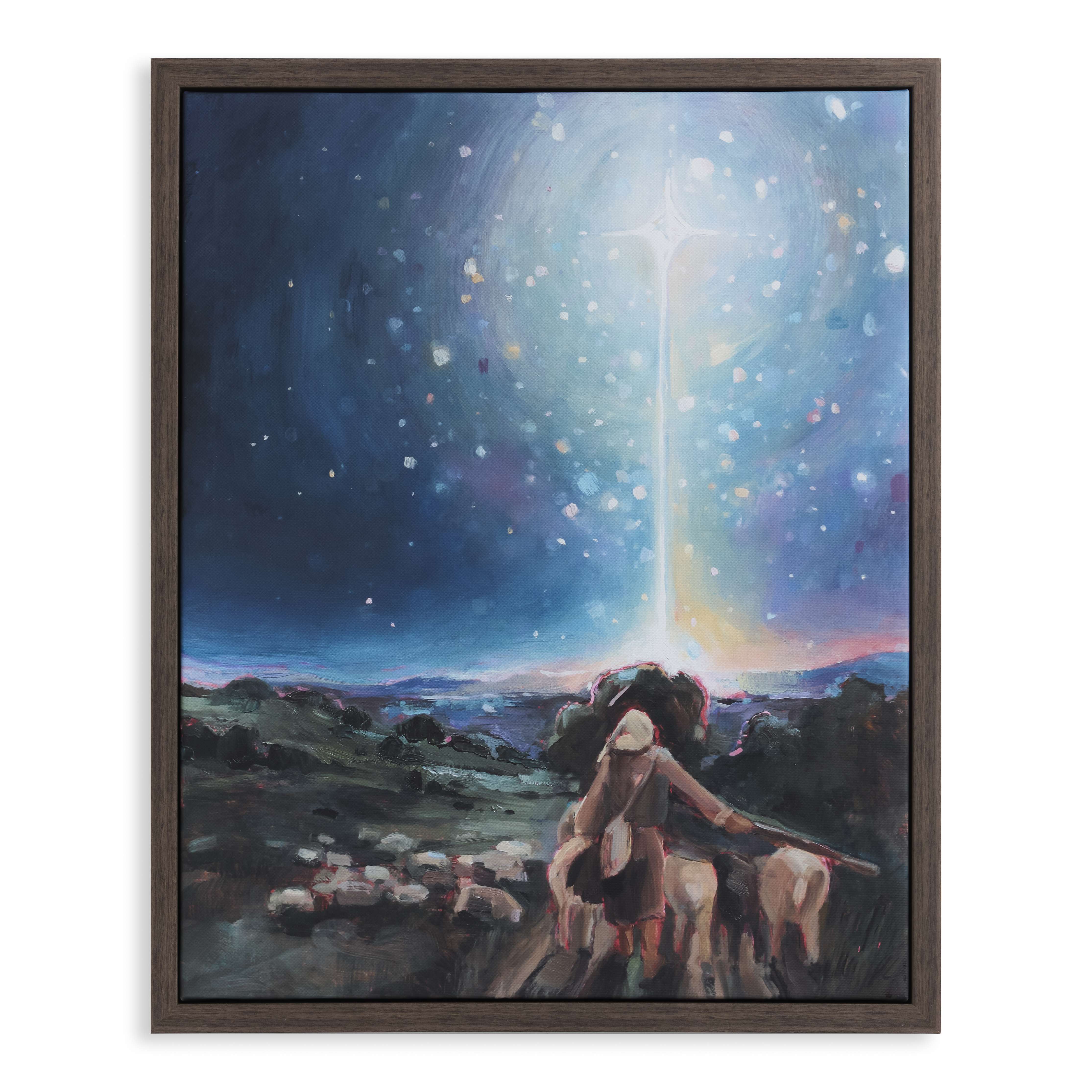 Seeking the Shepherd (21x15 Floating Framed Canvas Print)