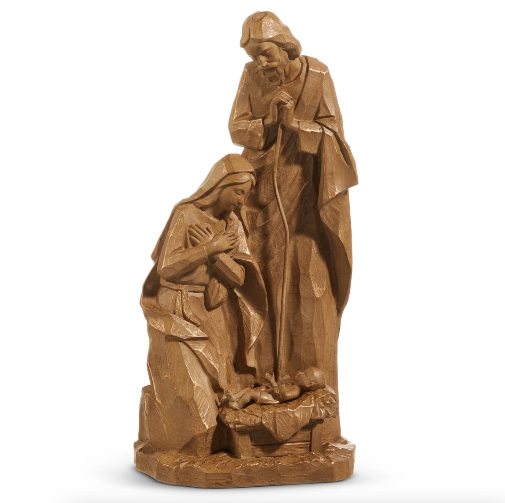 Carved Holy Family Winterberry Nativity