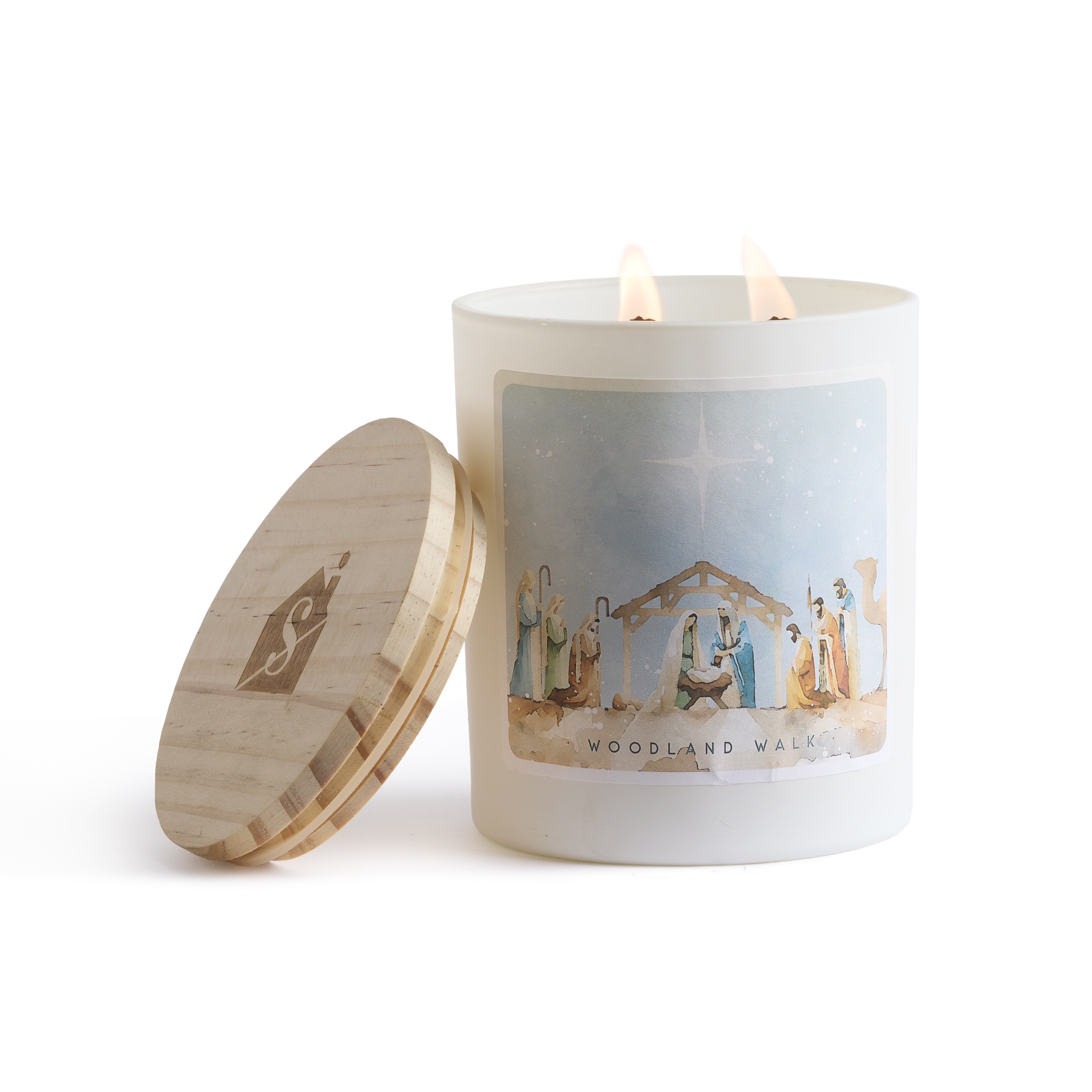 Nativity Watercolor Candle, , large