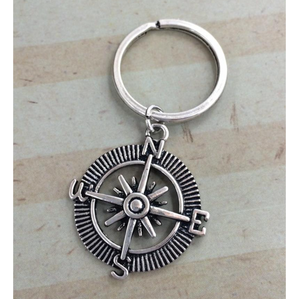 Be Confident Compass Keyring, , large