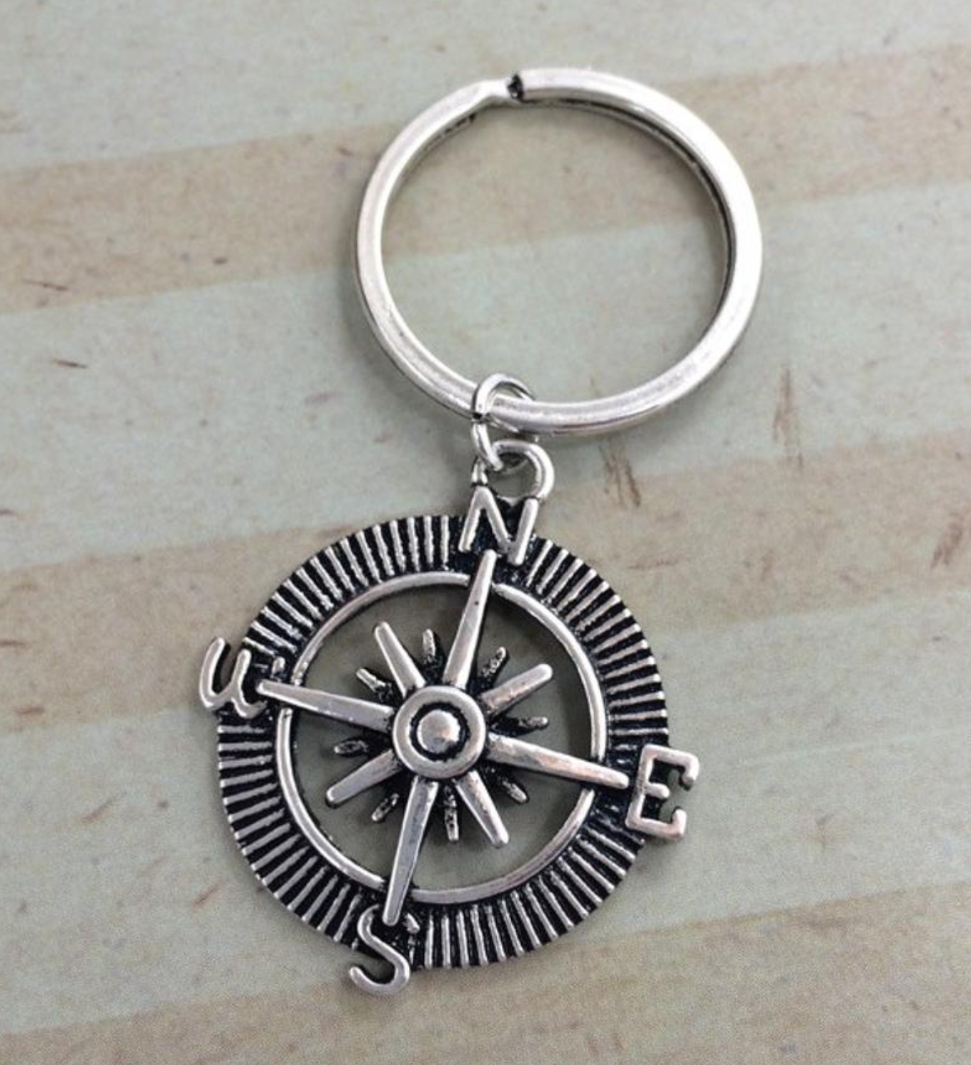 Be Confident Compass Keyring, , large