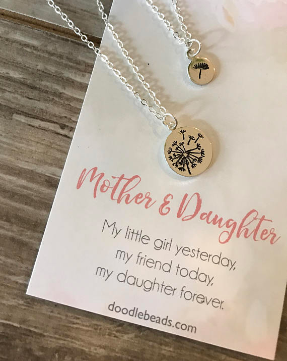 Mother and Daughter Dandelion Necklace Set, , large image number 4