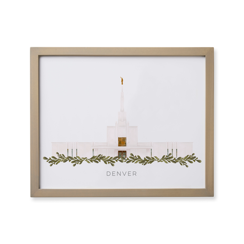 Denver Colorado Temple (18x22 Framed Paper Print)
