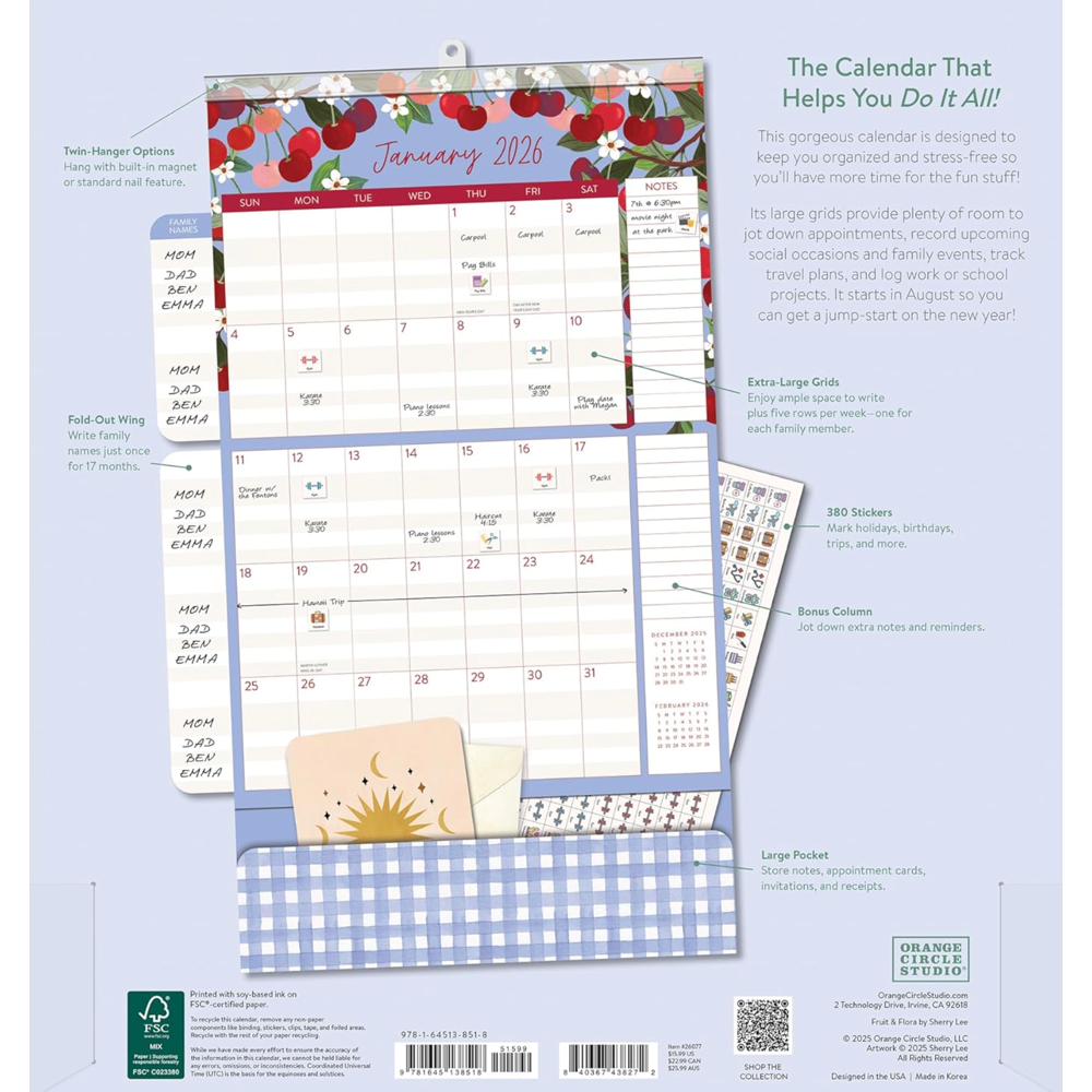 2026 Fruit & Floral Wall Calendar, , large image number 3
