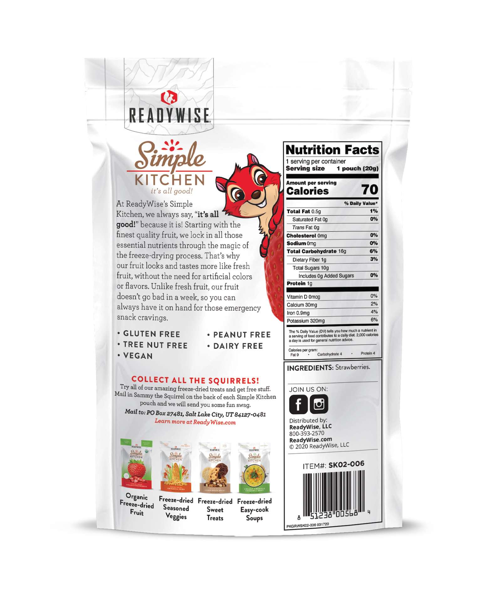 Simple Kitchen Freeze-Dried Strawberries Single Pouch, , large