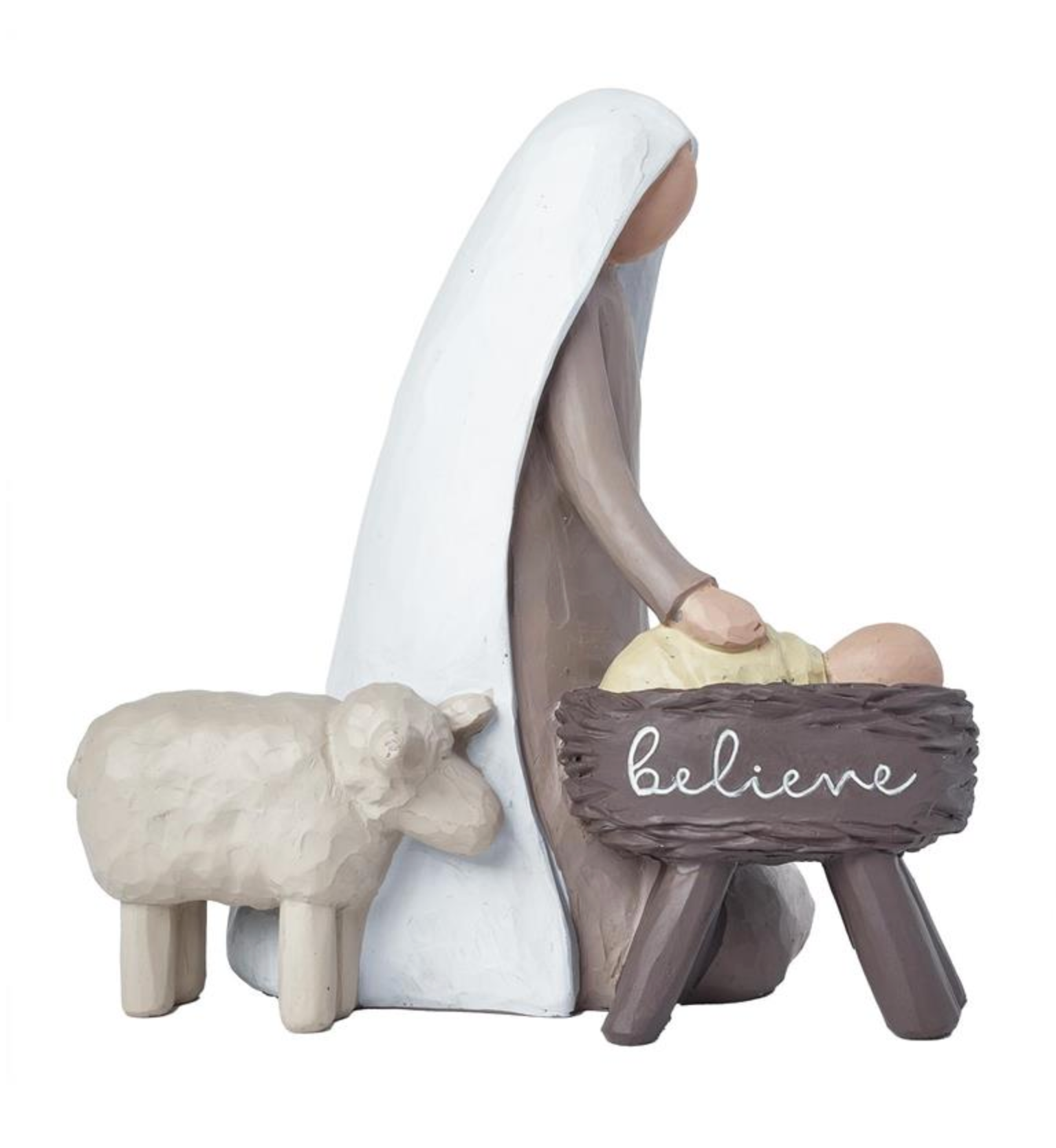 "Believe" Mary & Baby Jesus Resin Nativity, , large image number 0
