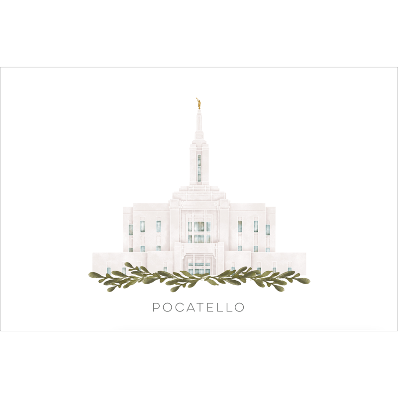 Pocatello Idaho Temple (18x22 Framed Paper Print)