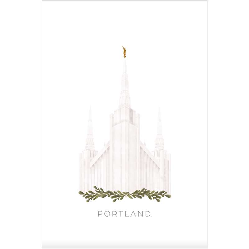 Portland Oregon Temple (18x22 Framed Paper Print)