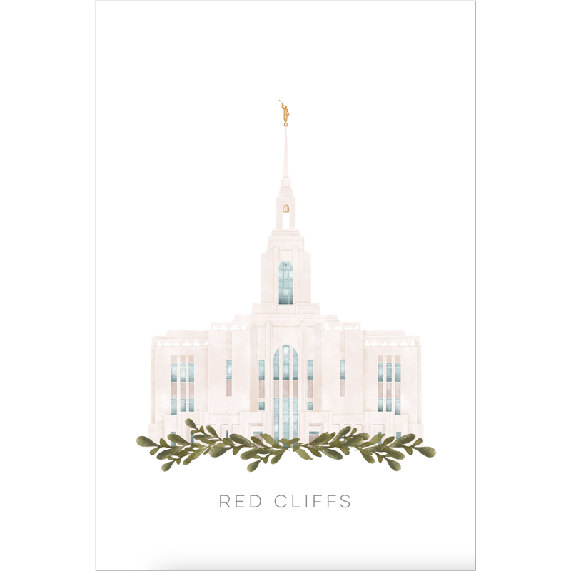 Red Cliffs Utah Temple (18x22 Framed Paper Print)