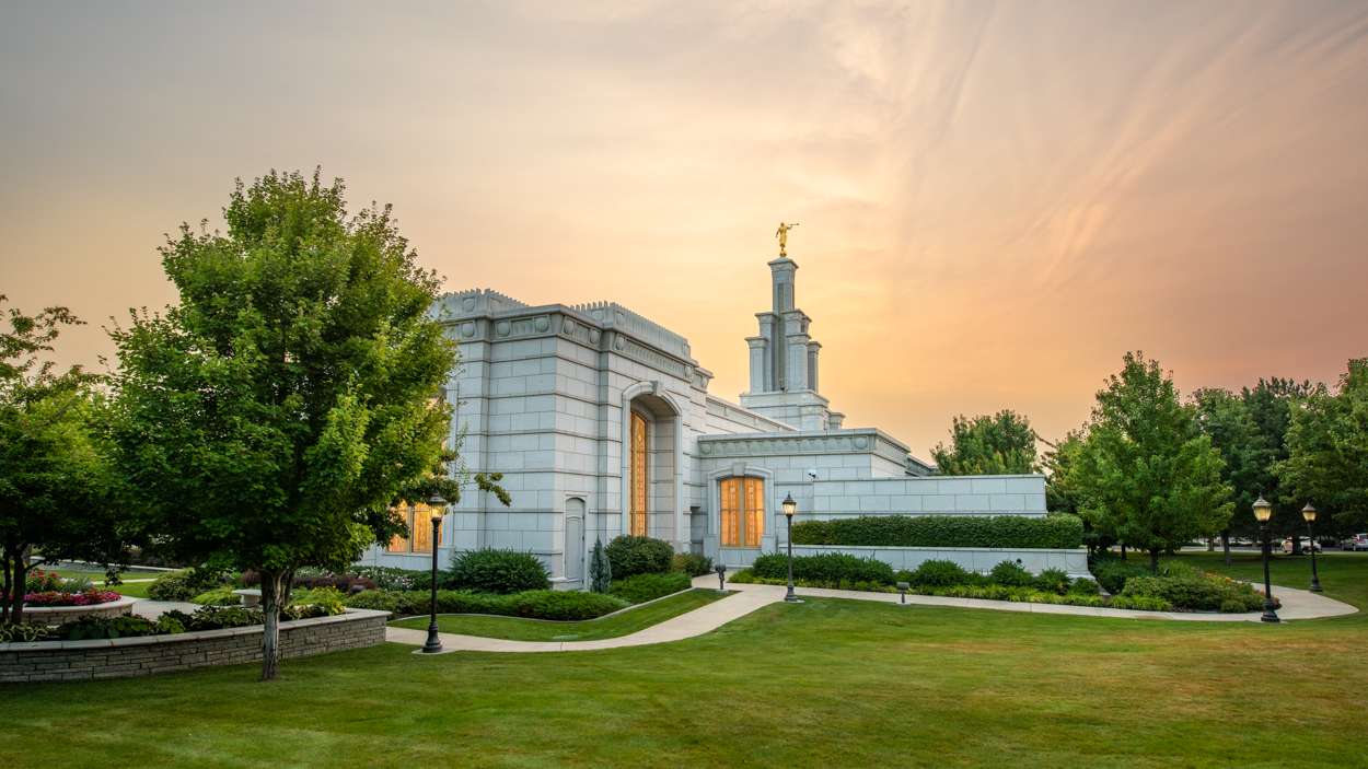 Columbia River Washington Temple, Fire of the Covenant Series (25x43 Framed Canvas Print), , large