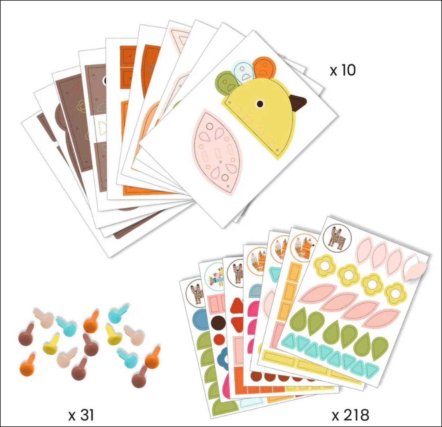 3 Giant Animals Sticker Kit, , large