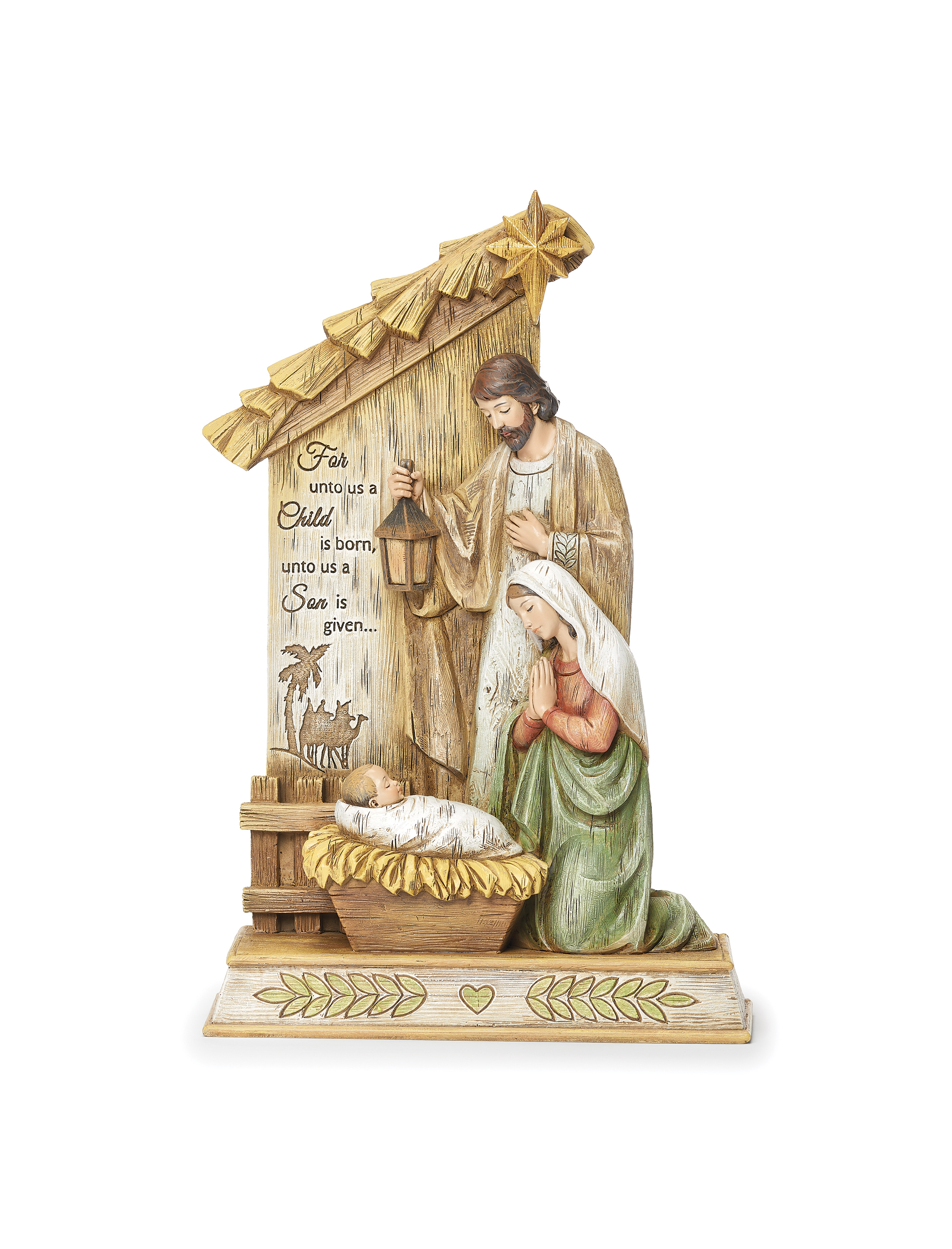 "For unto Us" Resin Nativity Figurine