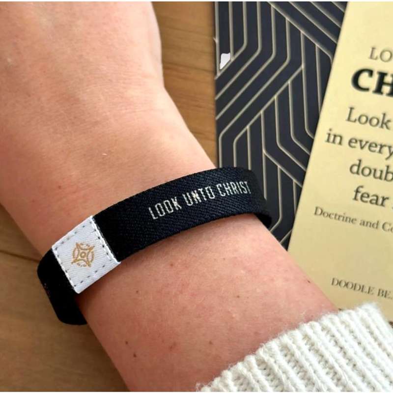 Look unto Christ 2025 Youth Theme Woven Wristband Black, , large image number 6