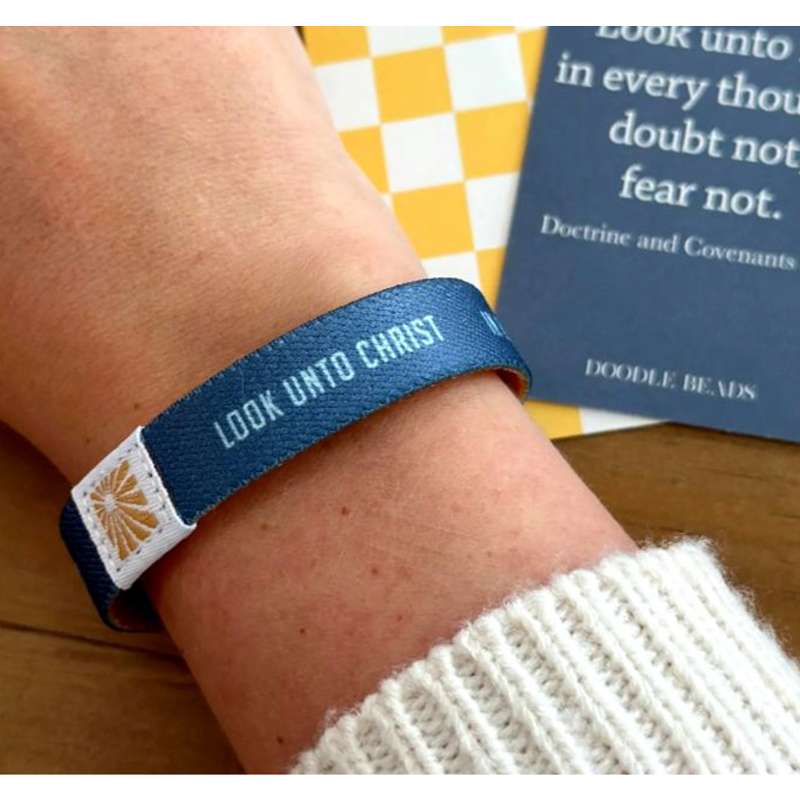 Look unto Christ 2025 Youth Theme Woven Wristband Black, , large image number 5
