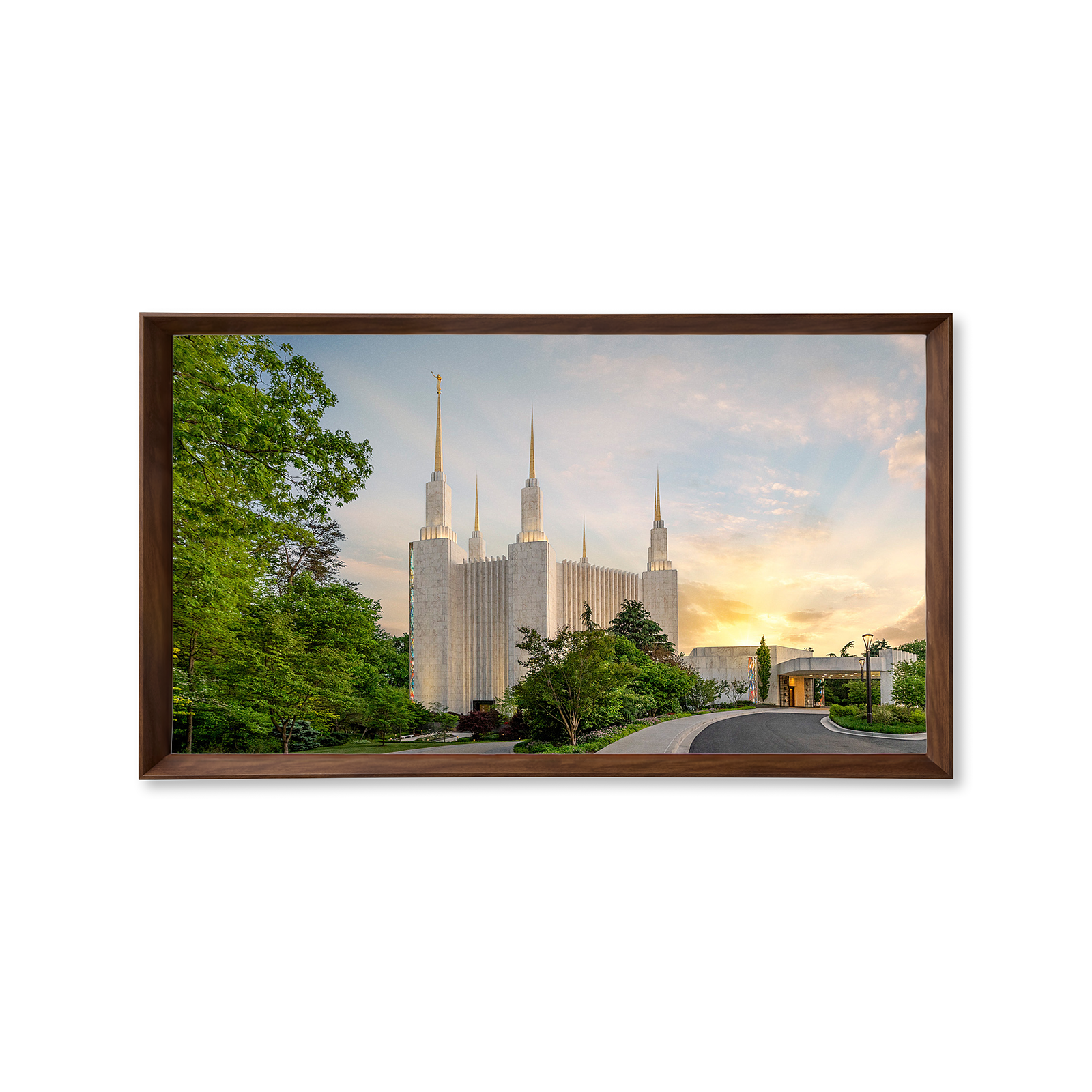 Washington, D.C. Temple, Fire of the Covenant Series (25x43 Framed Canvas Print)