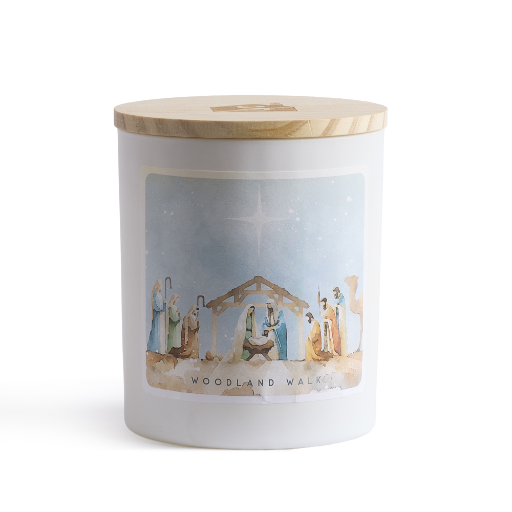 Nativity Watercolor Candle,  Nativity Watercolor Candle