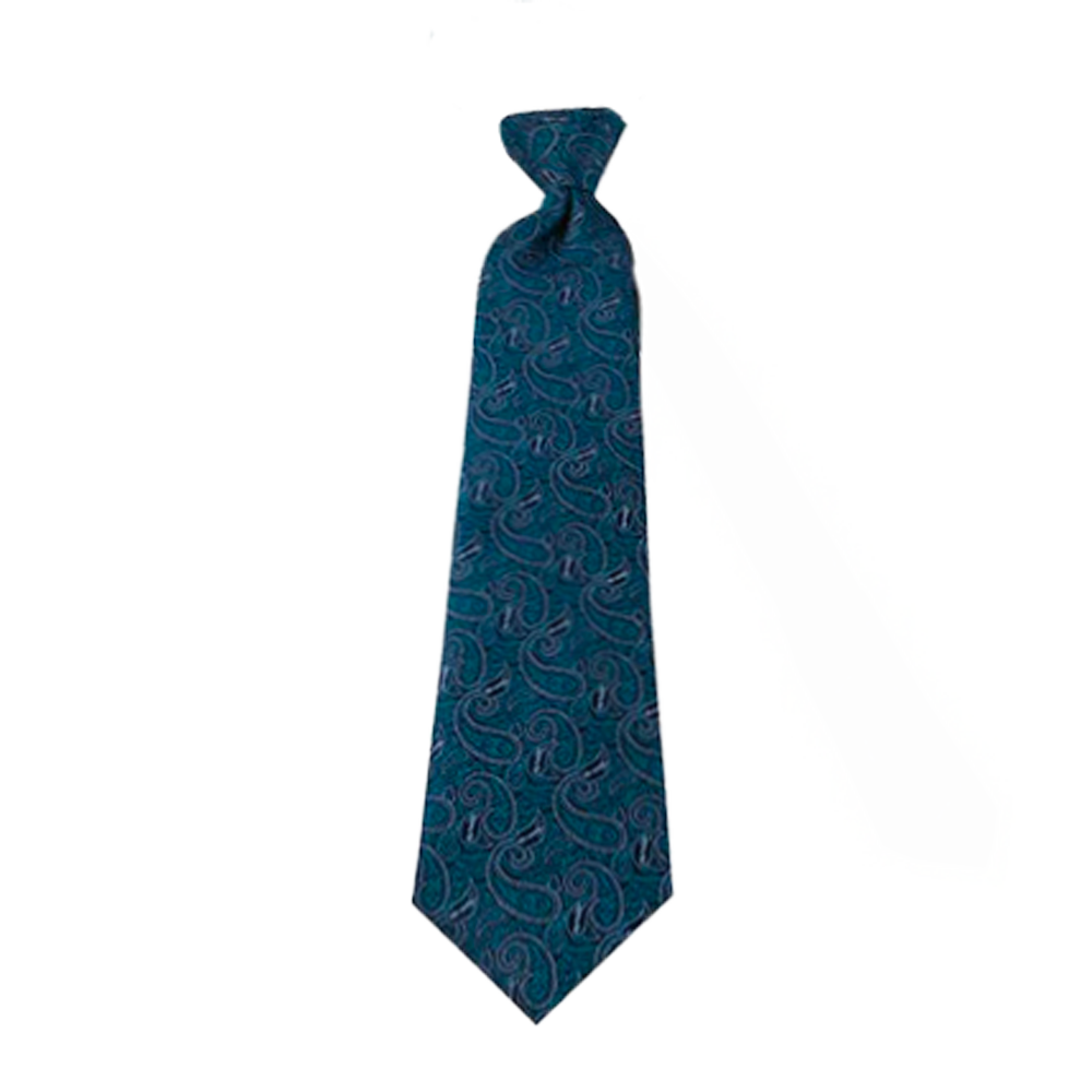 Boys' Teal Paisley Angel Moroni Zipper Necktie