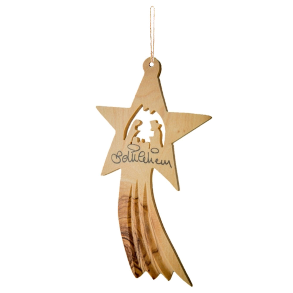Shooting Star with Nativity Ornament