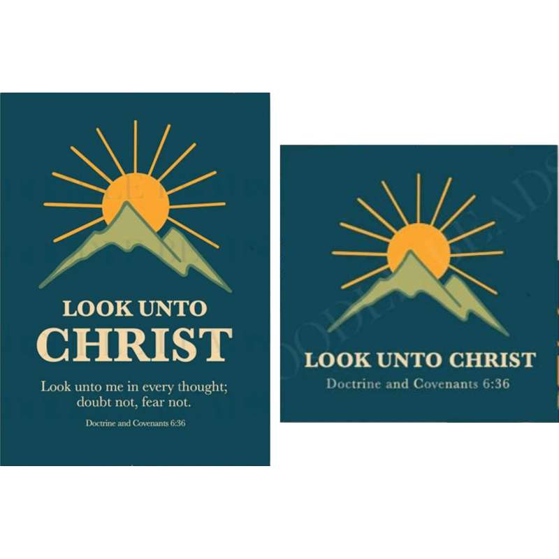 Look unto Christ 2025 Youth Theme Mountain Print, , large image number 0