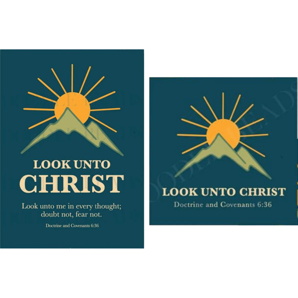 Look unto Christ 2025 Youth Theme Mountain Print,  Look unto Christ 2025 Youth Theme Mountain Print