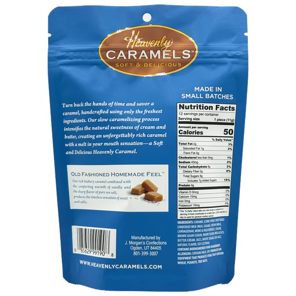 Vanilla Sea Salt Caramels Bag - J MORGANS CONFECTIONS | Deseret Book