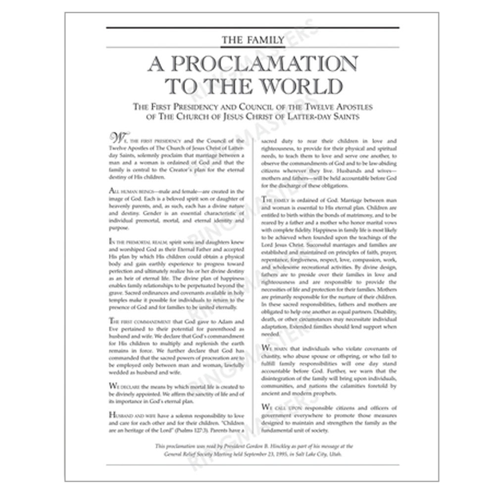 The Family: A Proclamation to the World (4x5 Print), , large image number 0