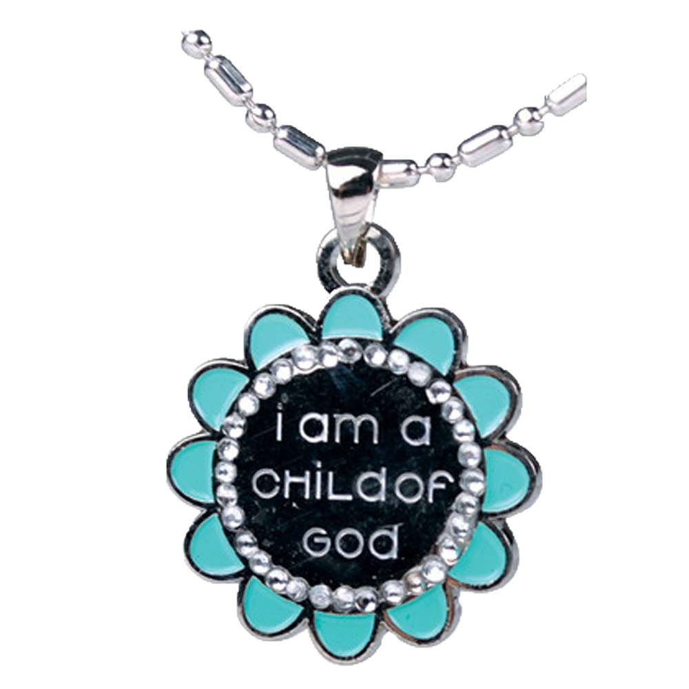 Flower I Am a Child of God Necklace, , large image number 3