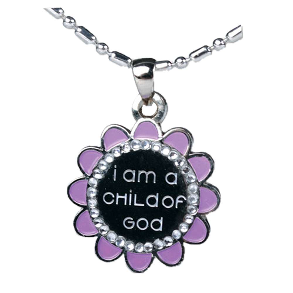 Flower I Am a Child of God Necklace, , large image number 2
