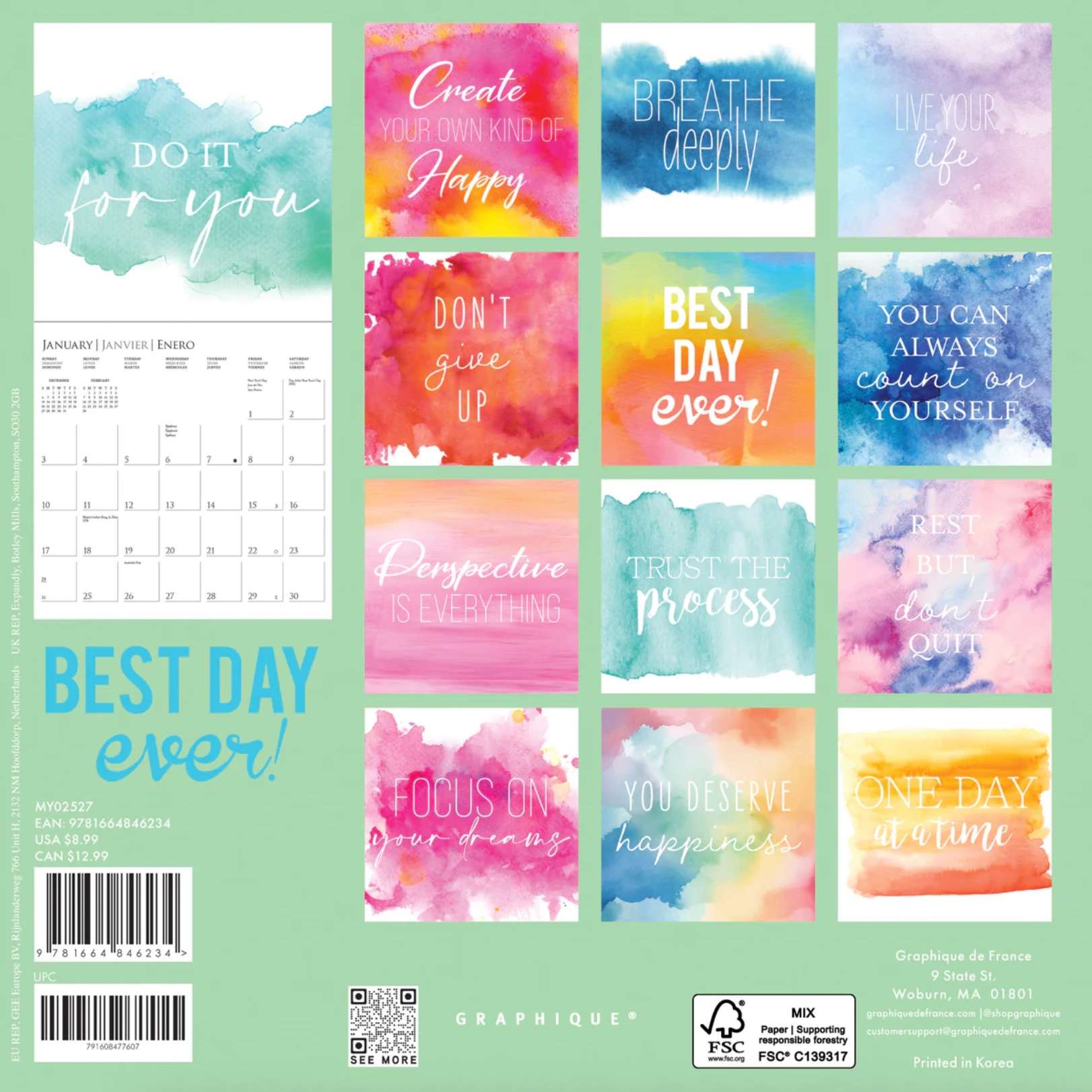 2027 Best Day Ever Mini Wall Calendar, , large image number 2