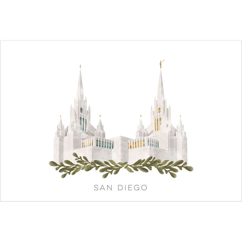 San Diego California Temple (18x22 Framed Paper Print), , large image number 0