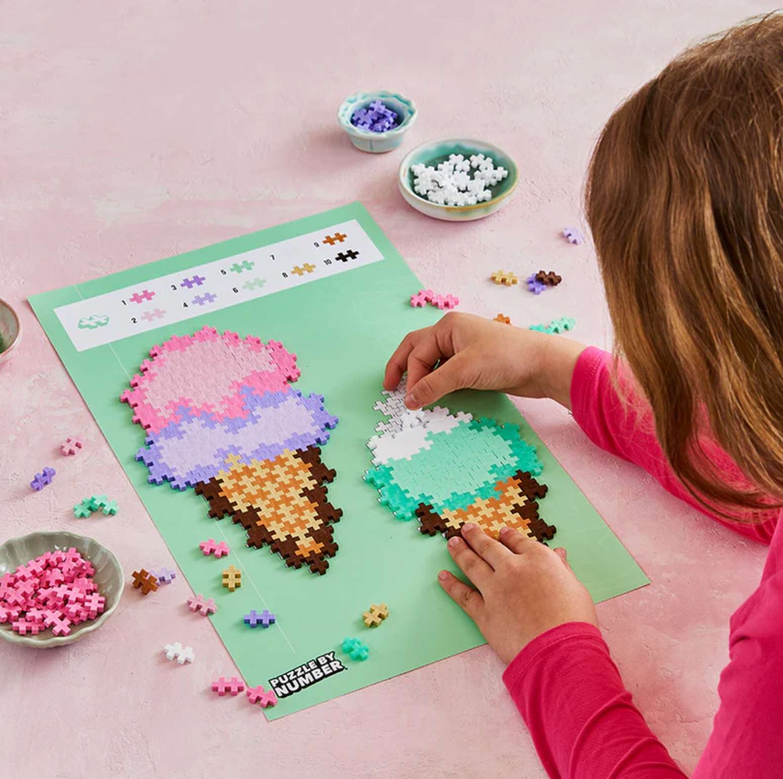 Plus Plus Ice Cream Cones 250 Piece Puzzle by Number, , large