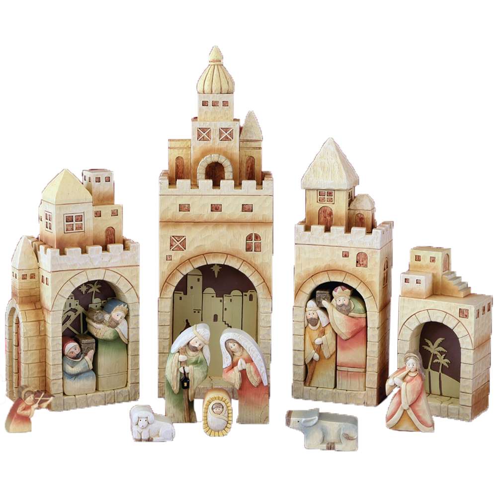 Nesting Resin Nativity Village, , large image number 3