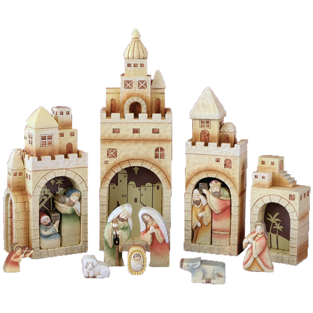Nesting Resin Nativity Village, , large image number 3