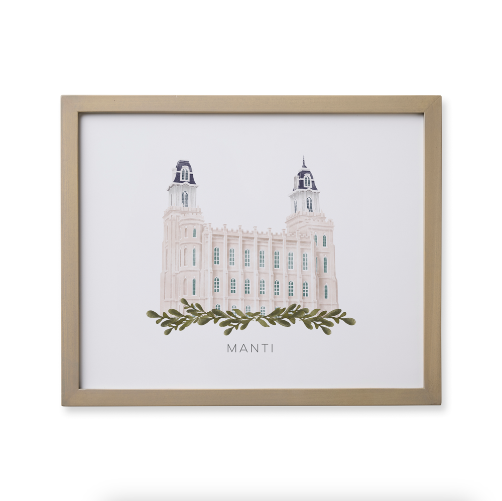 Manti Utah Temple (18x22 Framed Paper Print)