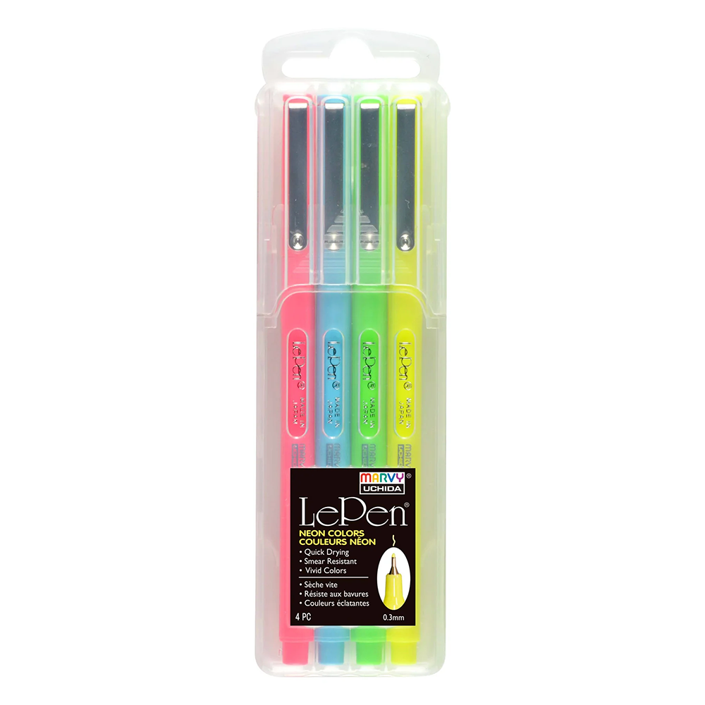 LePen Neon 4-Piece Pen Set, , large