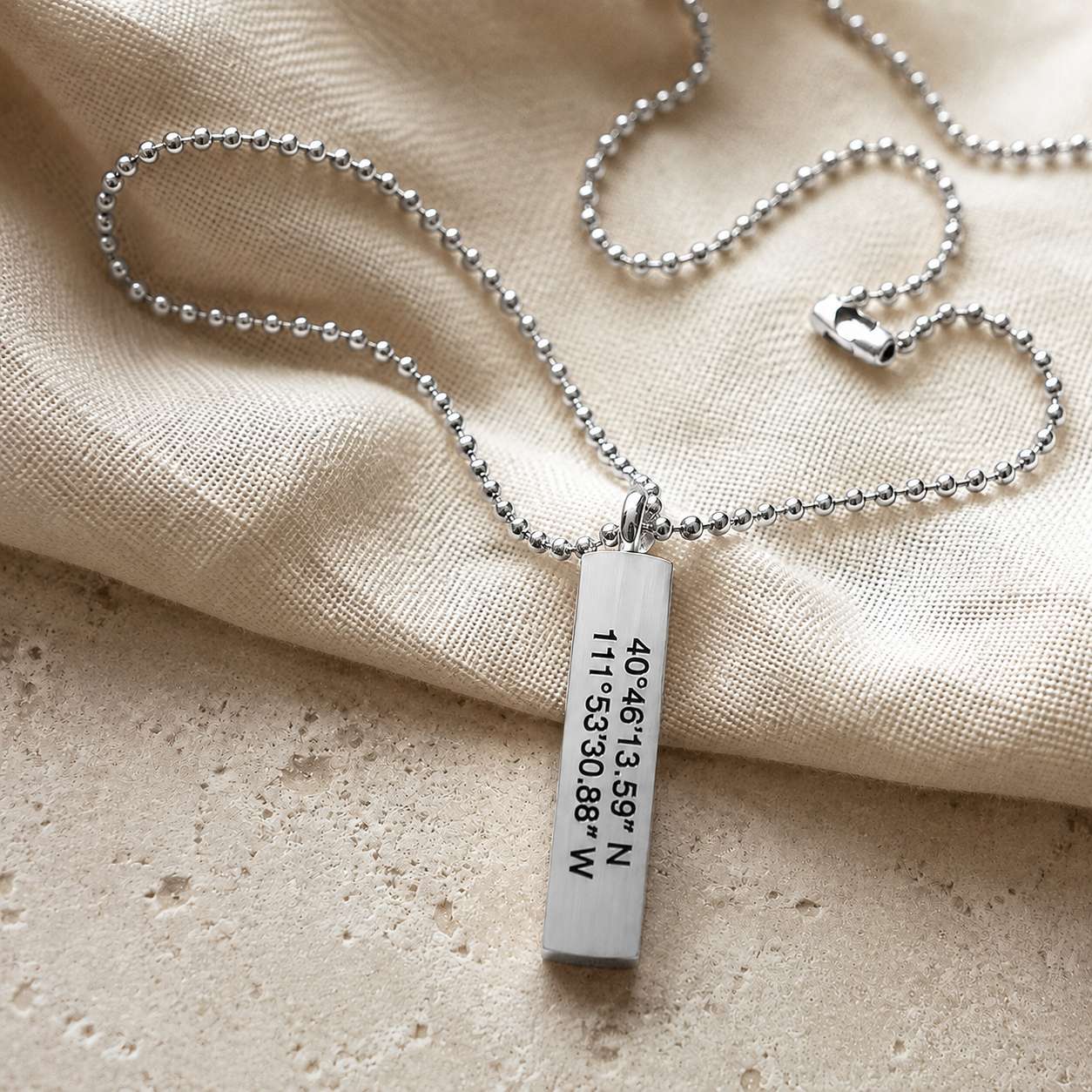 Salt Lake City Temple Coordinates Necklace, , large image number 2