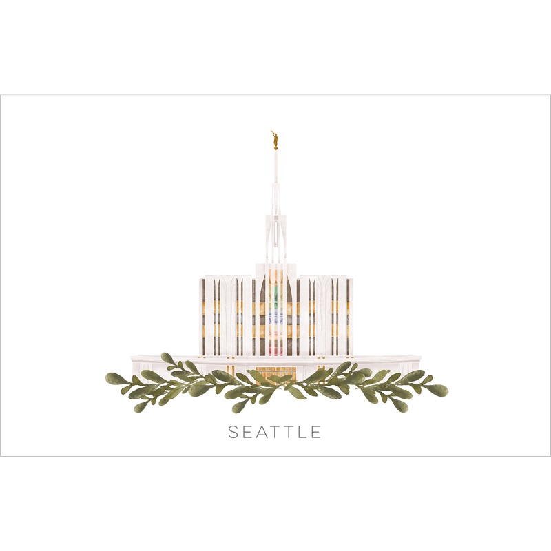Seattle Washington Temple (18x22 Framed Paper Print)