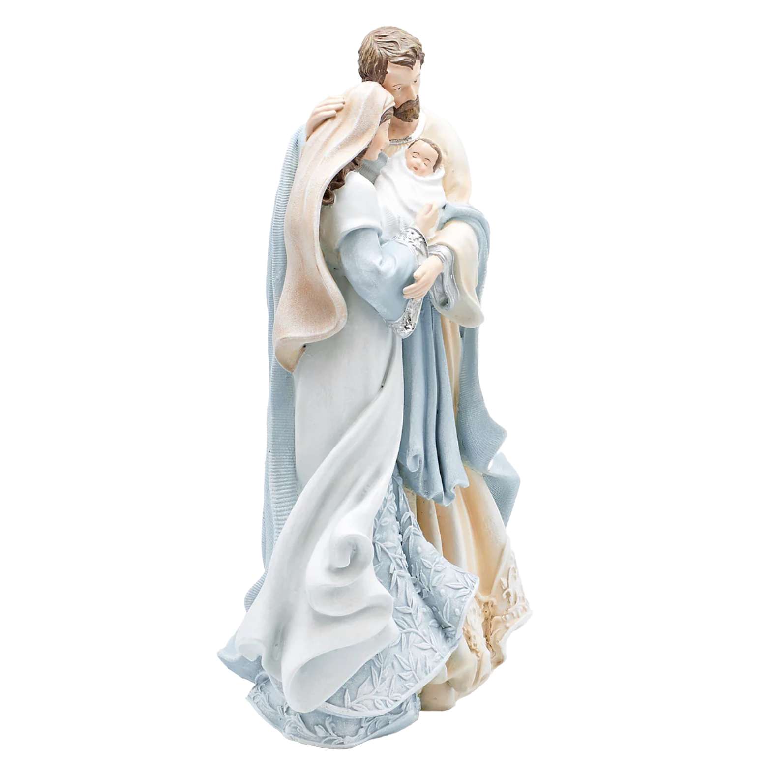 Holy Family with Blue Leaf Pattern Nativity, , large