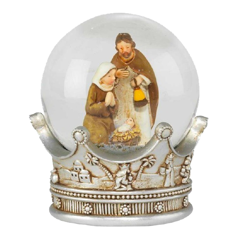 Holy Family Crown Nativity Water Globe