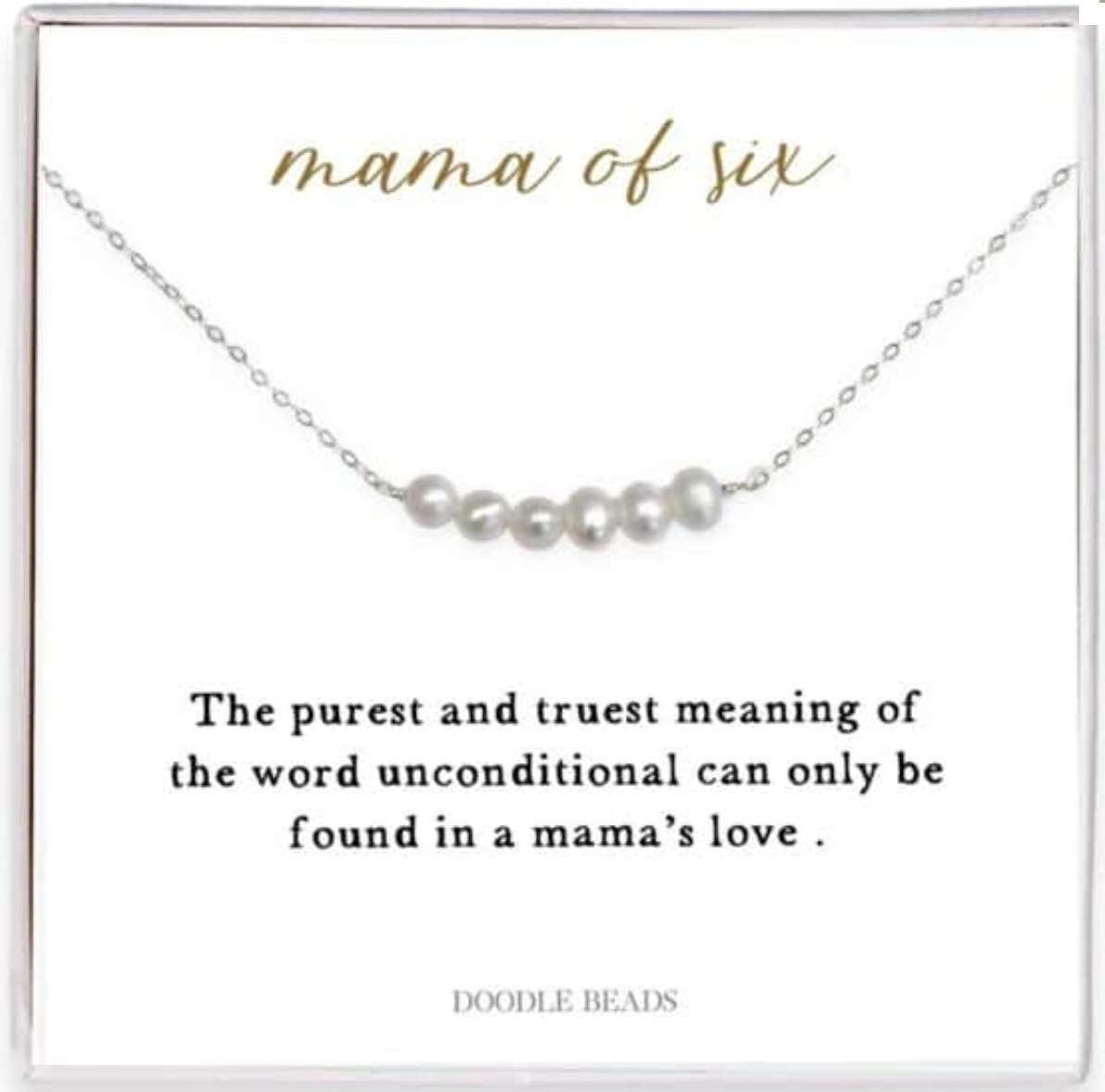 Mama of Six Pearl Necklace