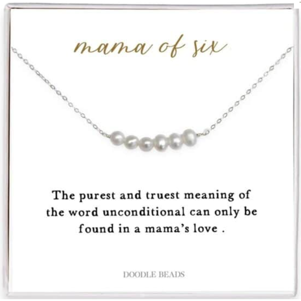 Mama of Six Pearl Necklace,  Mama of Six Pearl Necklace