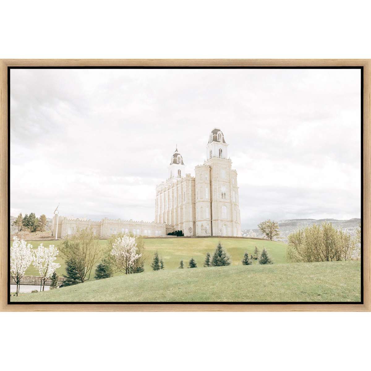 Sweet is the Work, Manti Temple (31.5x21.5 Framed Canvas)