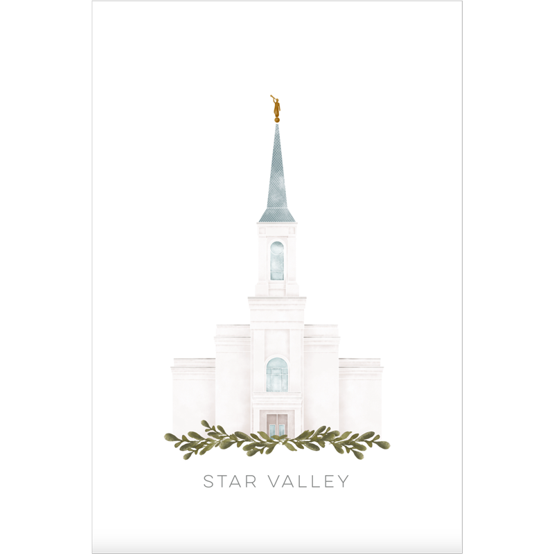 Star Valley Wyoming Temple (18x22 Framed Paper Print)
