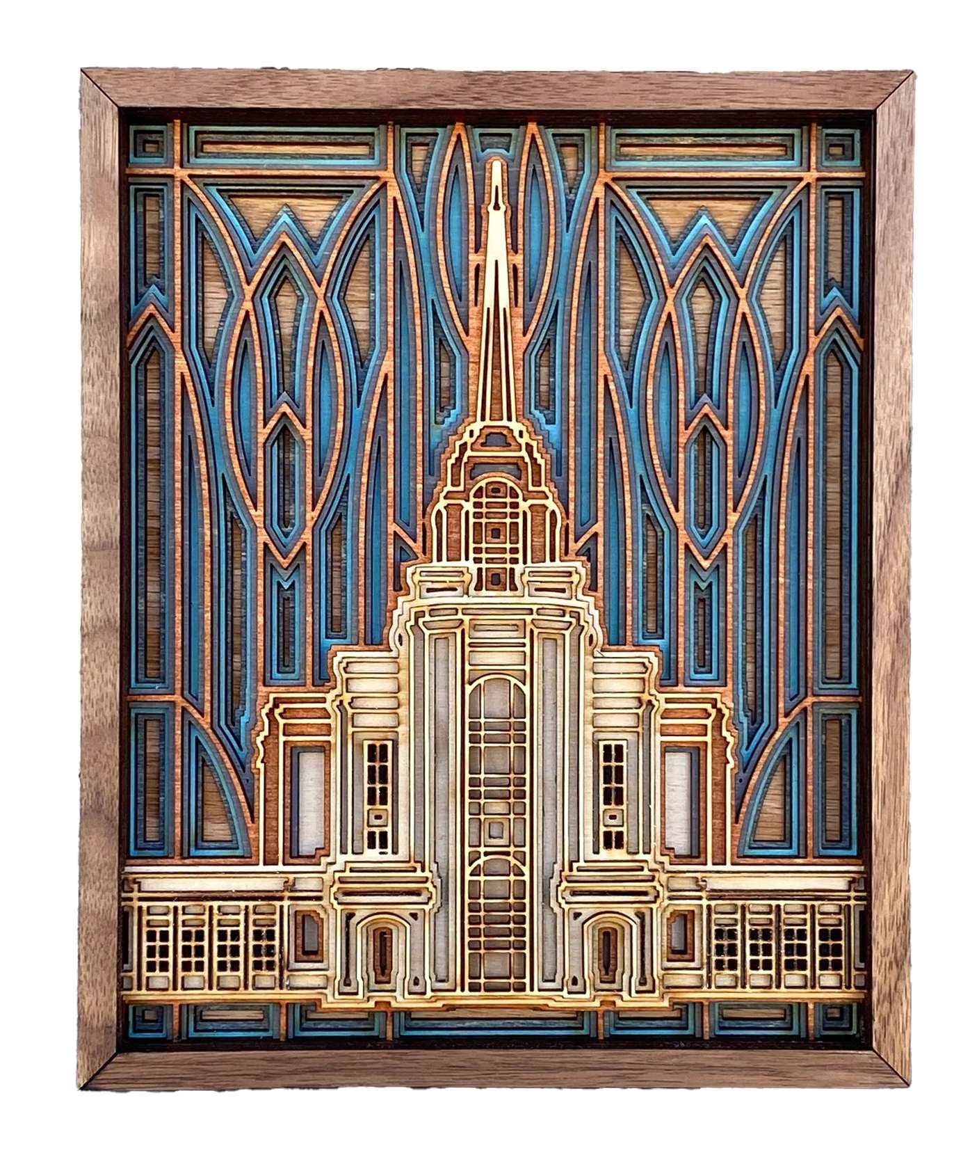 Syracuse Utah Temple Layered Wood Plaque