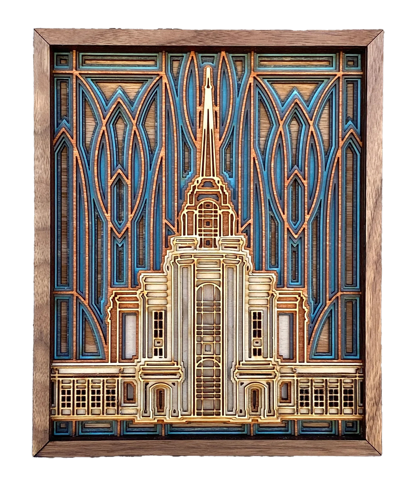 Syracuse Utah Temple Layered Wood Plaque