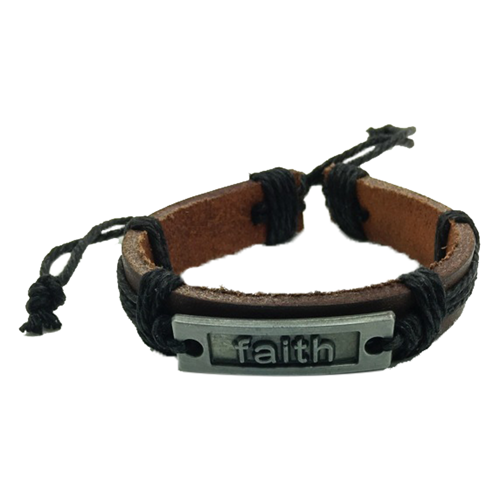 Faith Leather Bracelet,  Faith Leather Bracelet