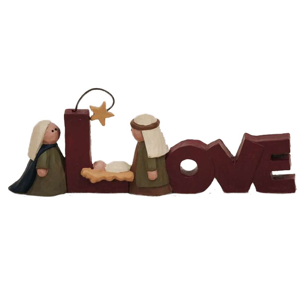 "Love" Holy Family Resin Nativity Block, , large image number 0